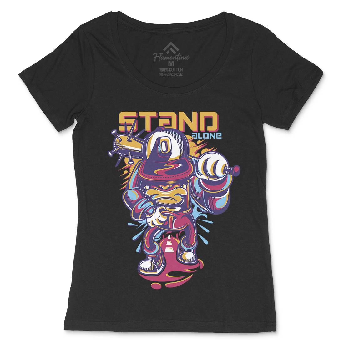 Stand Alone Womens Scoop Neck T-Shirt Graffiti D834