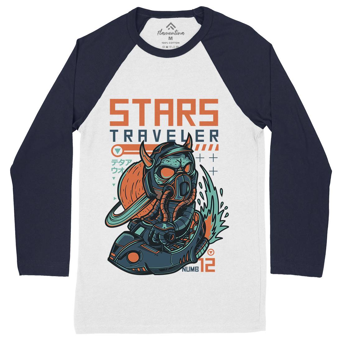 Stars Traveller Mens Long Sleeve Baseball T-Shirt Space D836