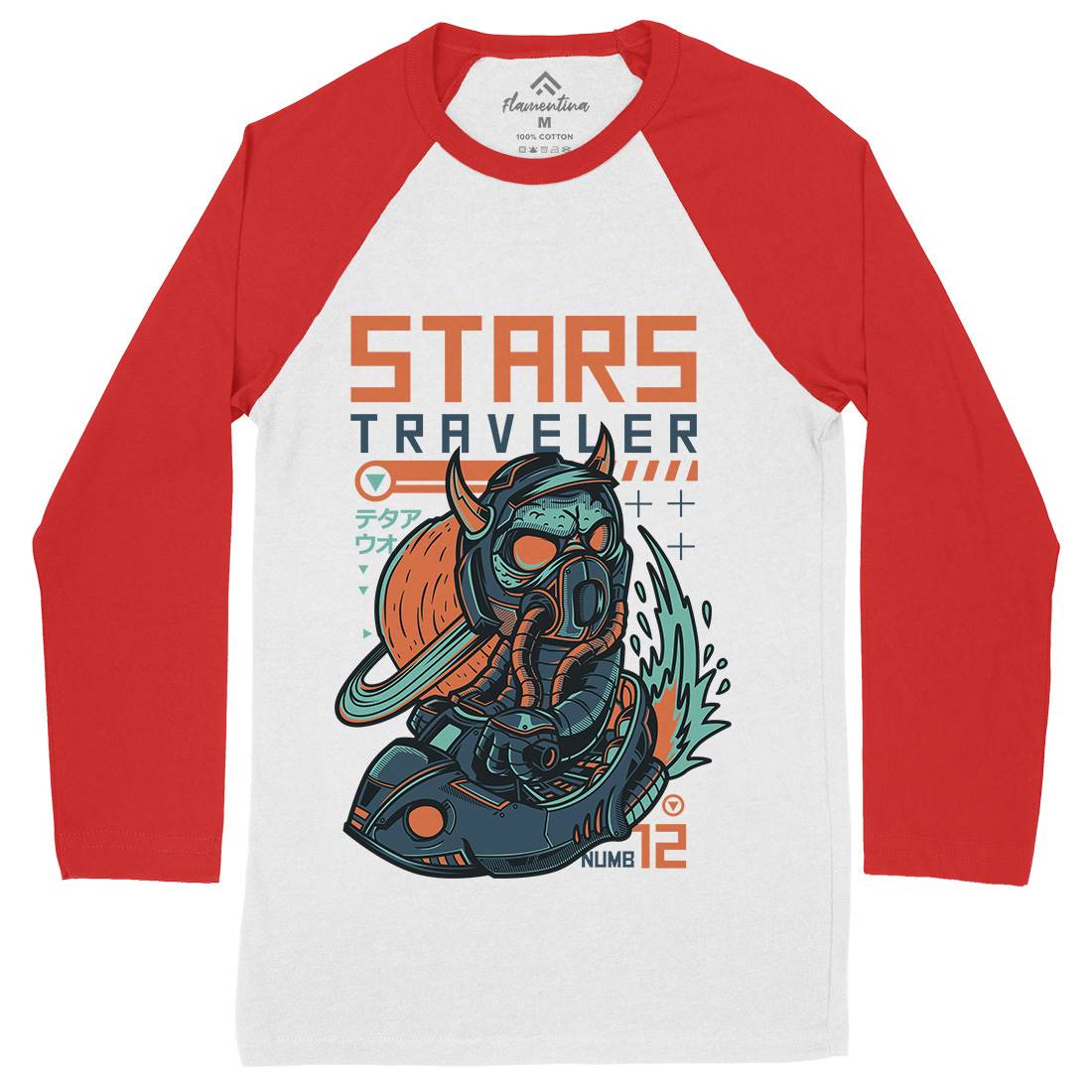 Stars Traveller Mens Long Sleeve Baseball T-Shirt Space D836