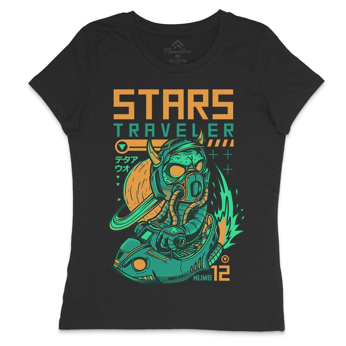 Stars Traveller Womens Crew Neck T-Shirt Space D836