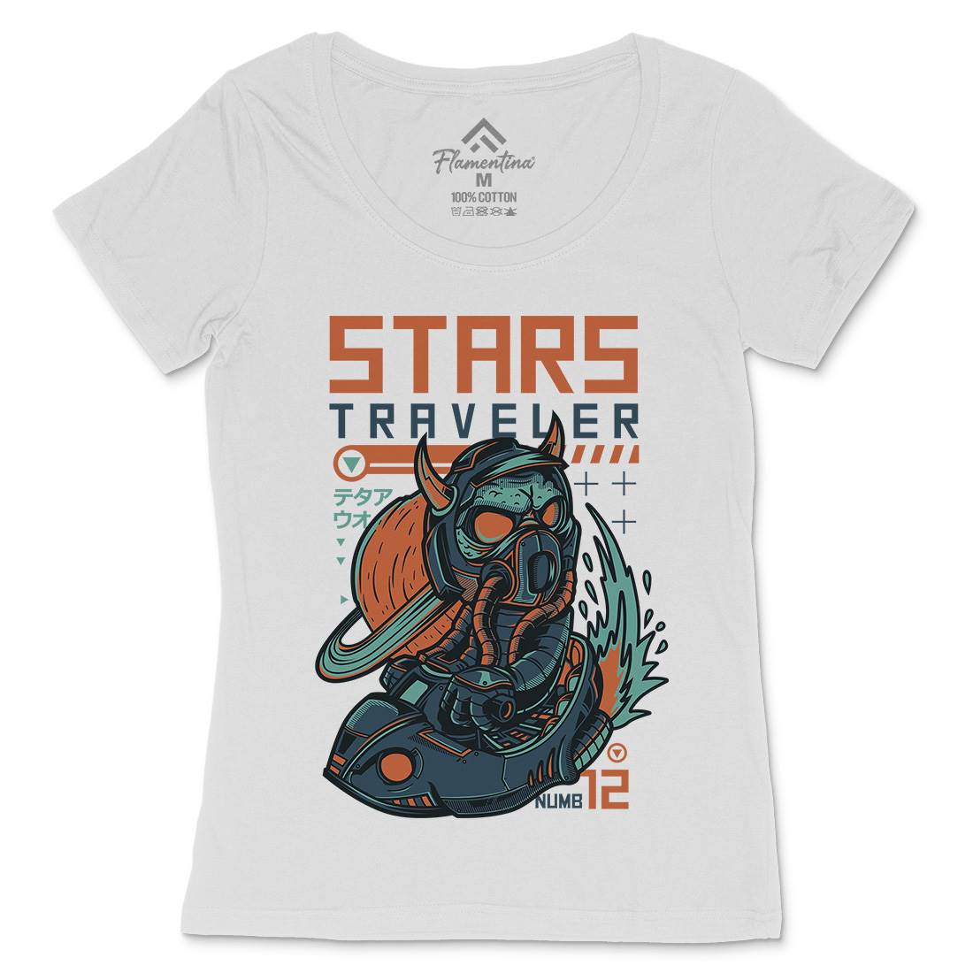 Stars Traveller Womens Scoop Neck T-Shirt Space D836