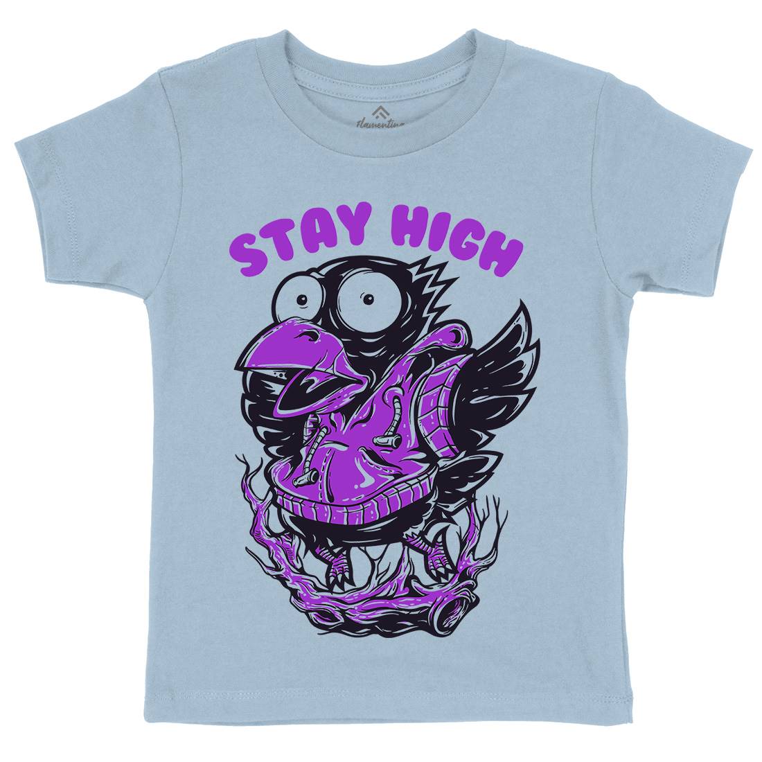 Stay High Bird Kids Crew Neck T-Shirt Animals D837