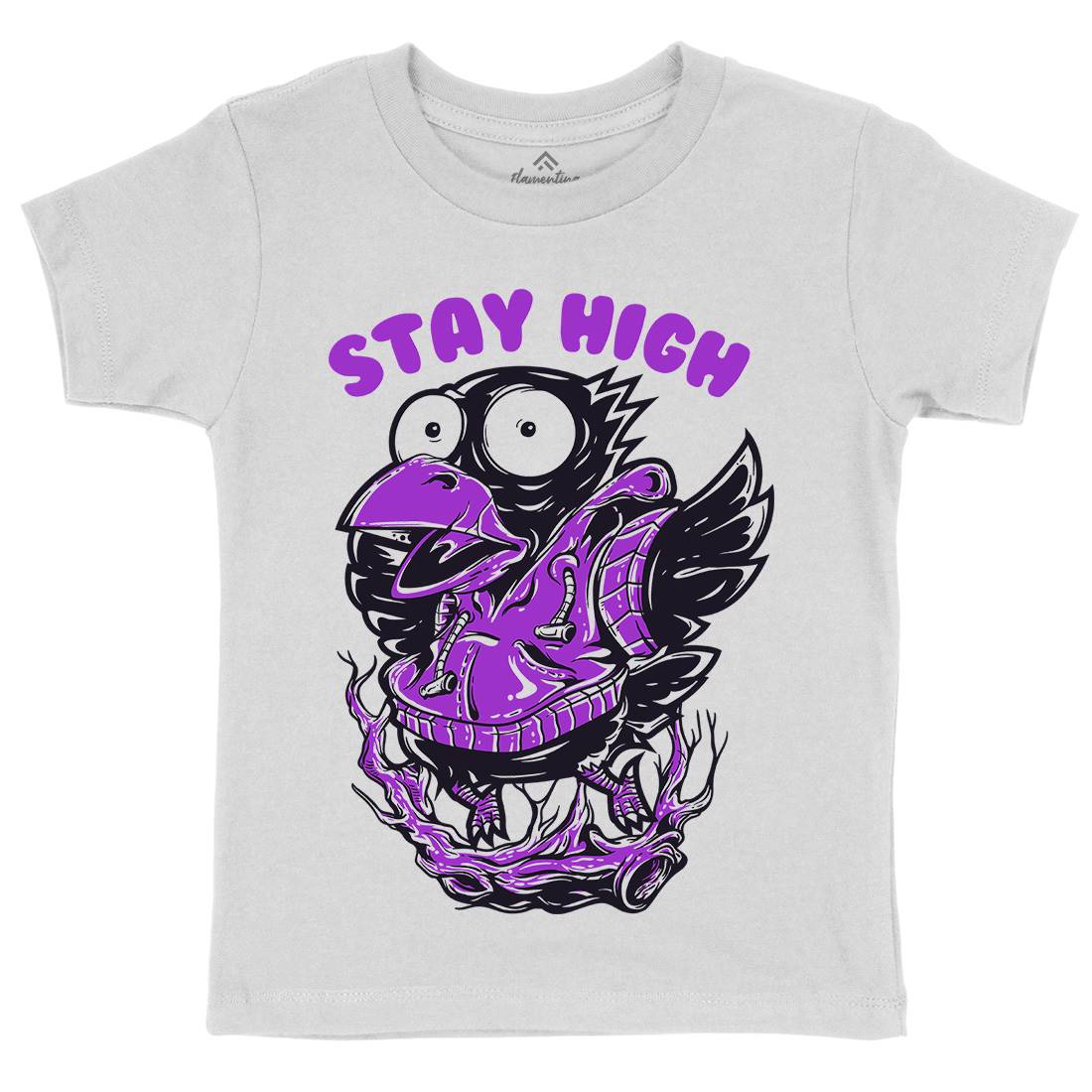 Stay High Bird Kids Crew Neck T-Shirt Animals D837