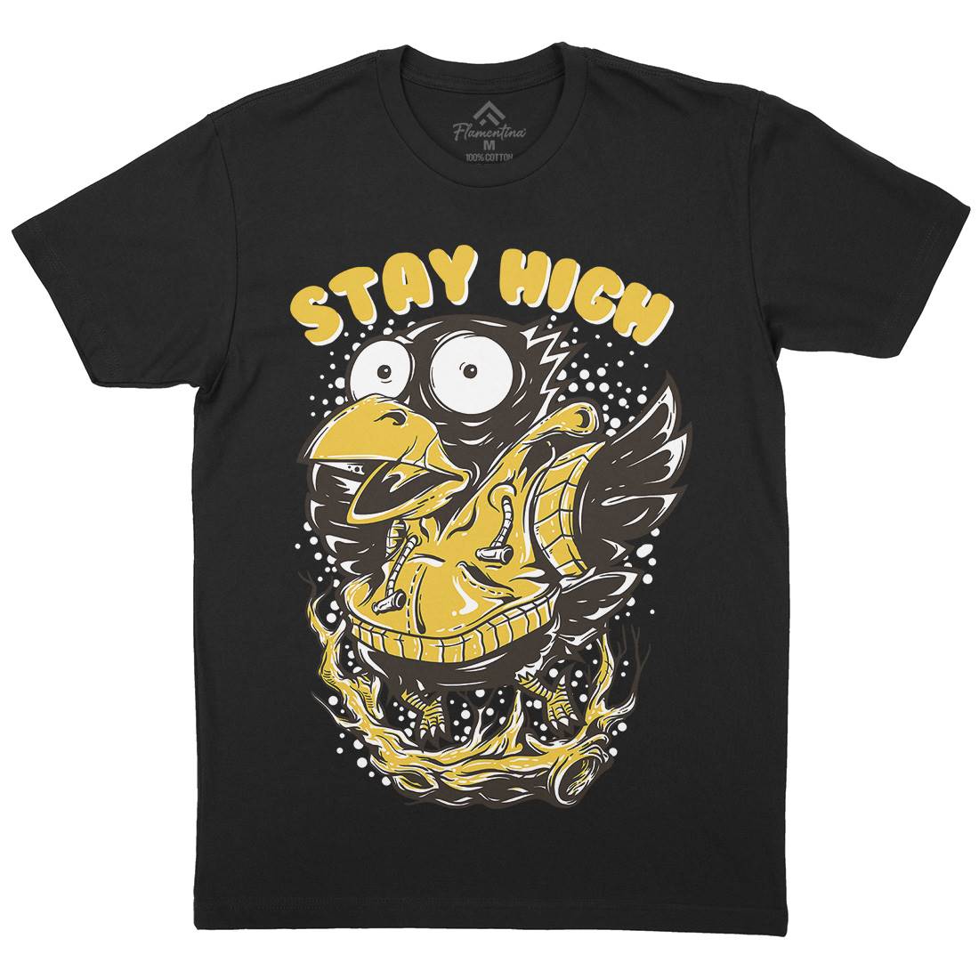 Stay High Bird Mens Crew Neck T-Shirt Animals D837