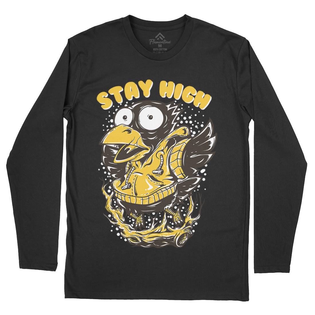 Stay High Bird Mens Long Sleeve T-Shirt Animals D837