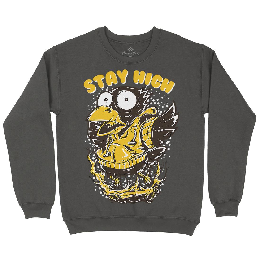 Stay High Bird Mens Crew Neck Sweatshirt Animals D837