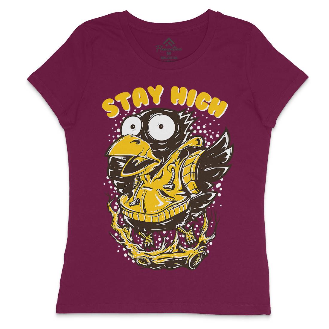 Stay High Bird Womens Crew Neck T-Shirt Animals D837