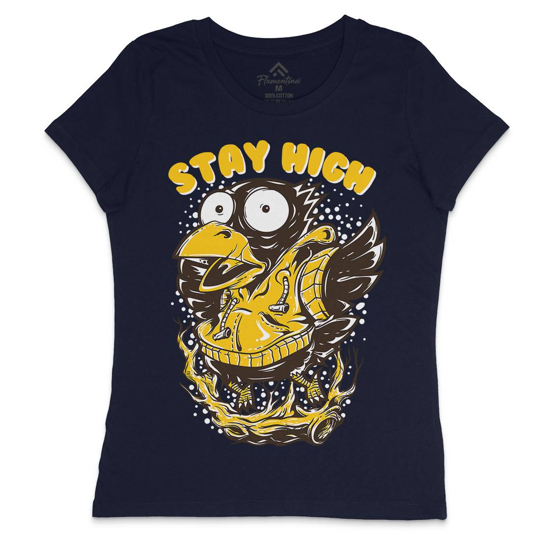 Stay High Bird Womens Crew Neck T-Shirt Animals D837