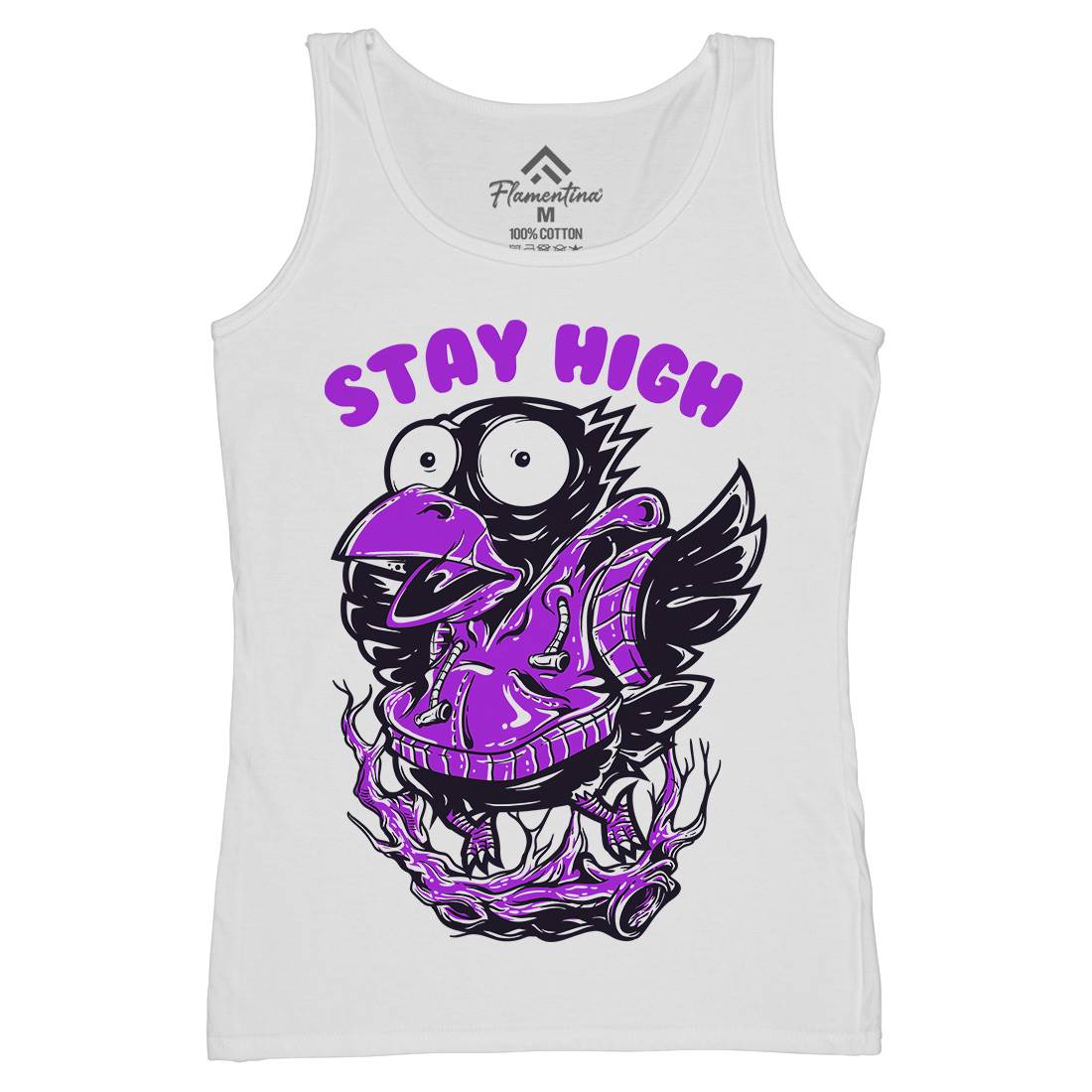 Stay High Bird Womens Organic Tank Top Vest Animals D837