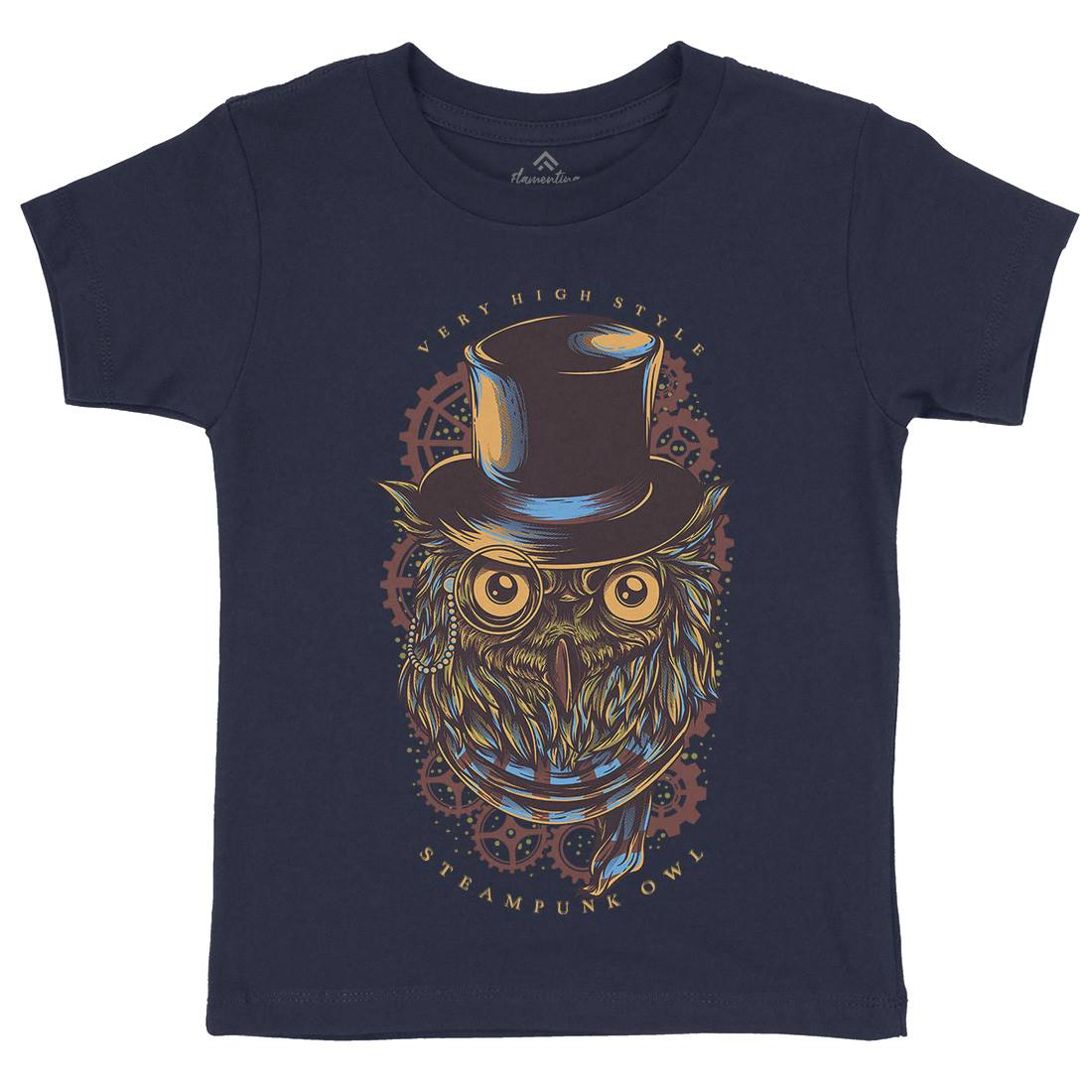 Owl Kids Organic Crew Neck T-Shirt Steampunk D838