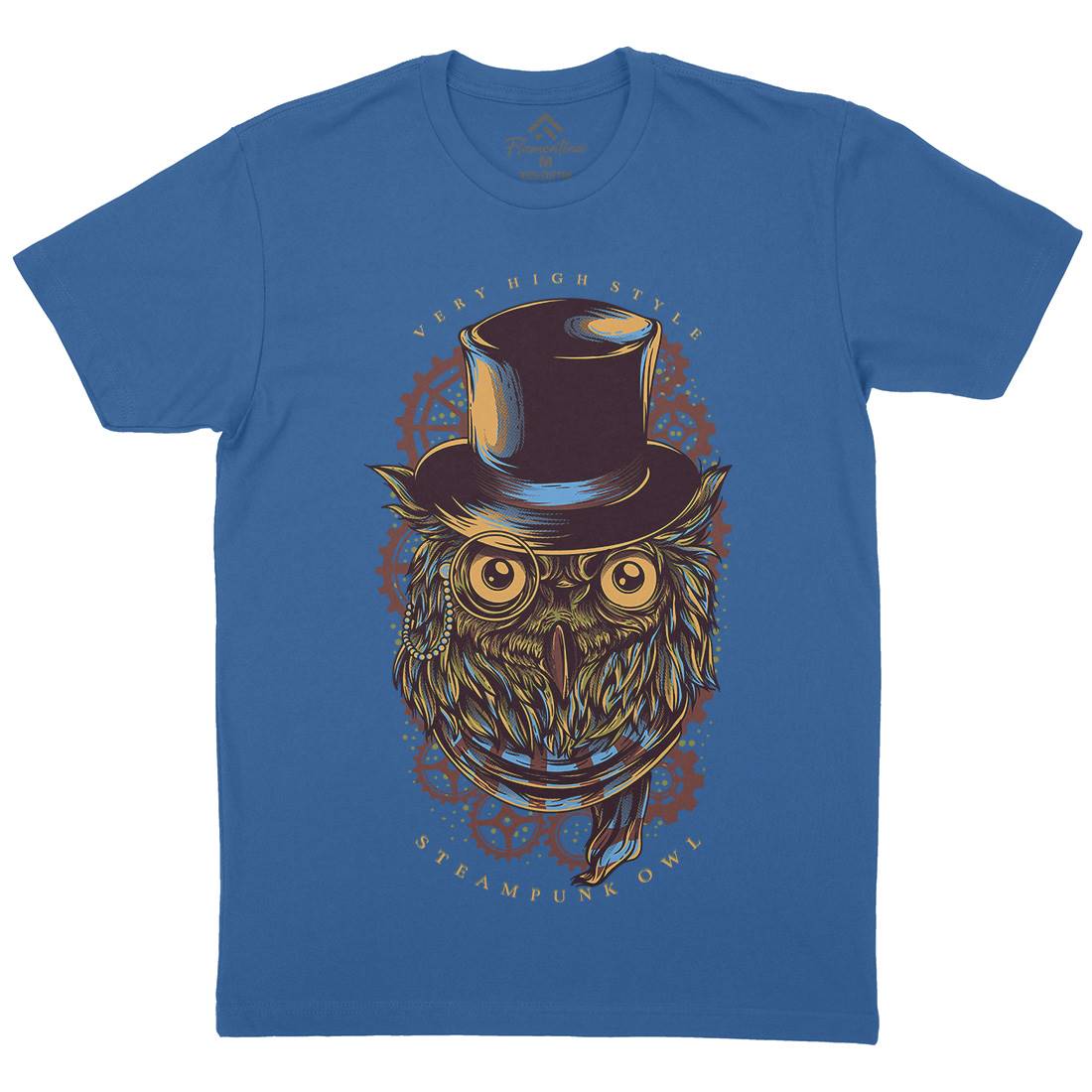 Owl Mens Crew Neck T-Shirt Steampunk D838