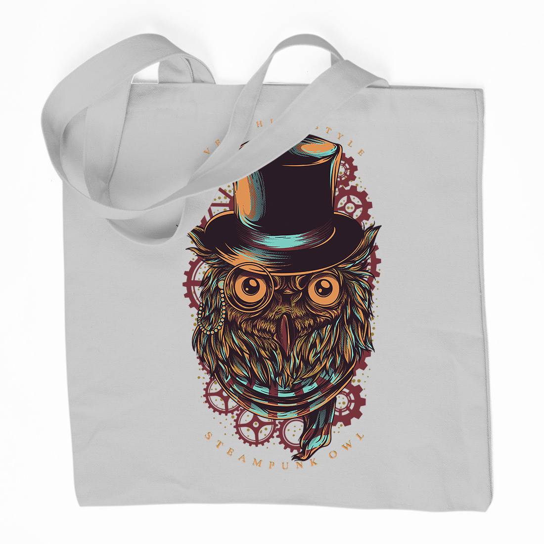 Owl Organic Premium Cotton Tote Bag Steampunk D838