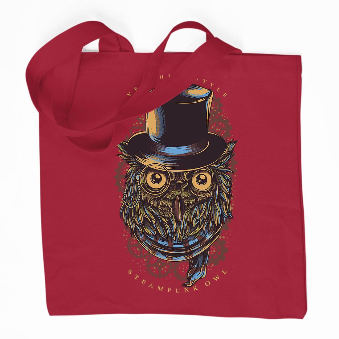 Owl Organic Premium Cotton Tote Bag Steampunk D838