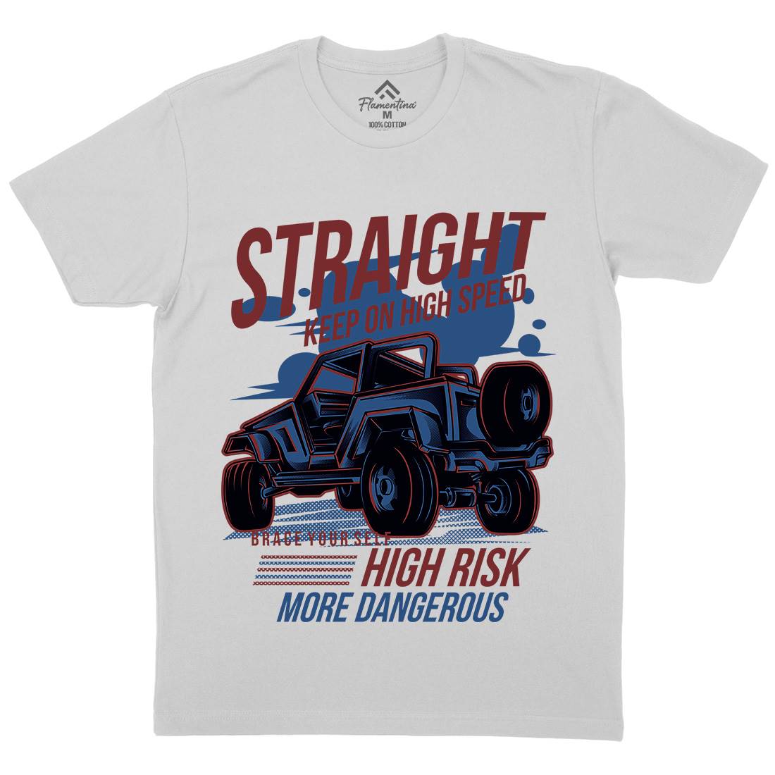 Straight Race Mens Crew Neck T-Shirt Cars D839