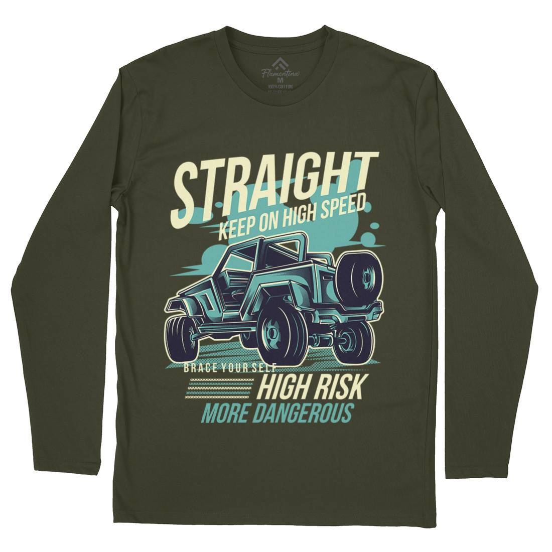 Straight Race Mens Long Sleeve T-Shirt Cars D839