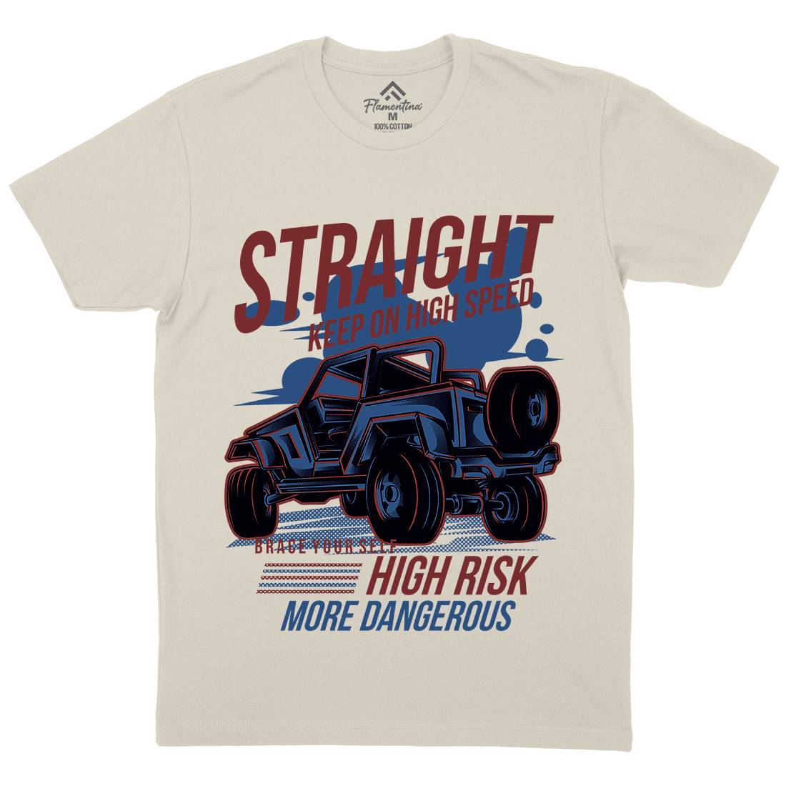 Straight Race Mens Organic Crew Neck T-Shirt Cars D839