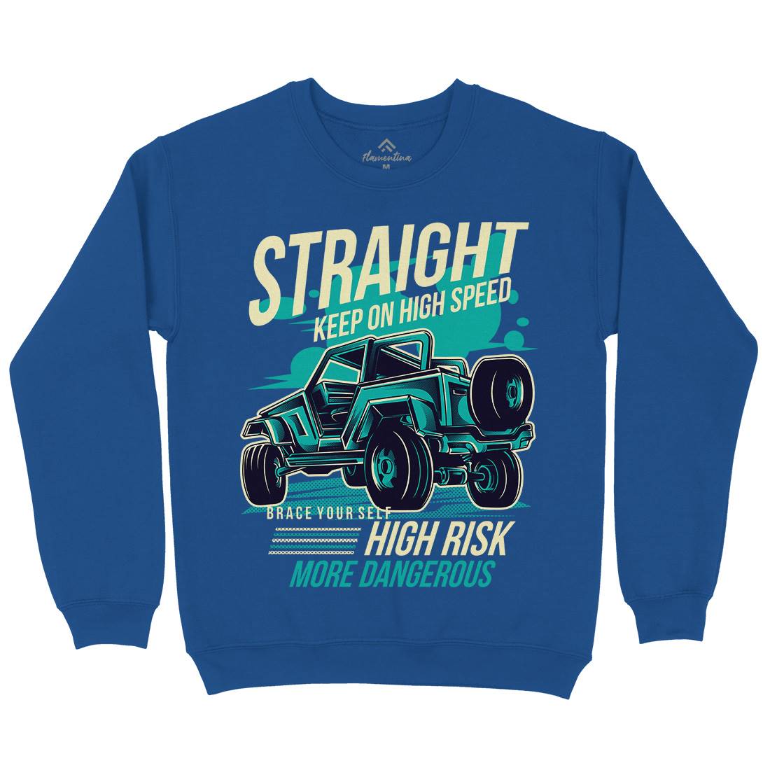 Straight Race Mens Crew Neck Sweatshirt Cars D839
