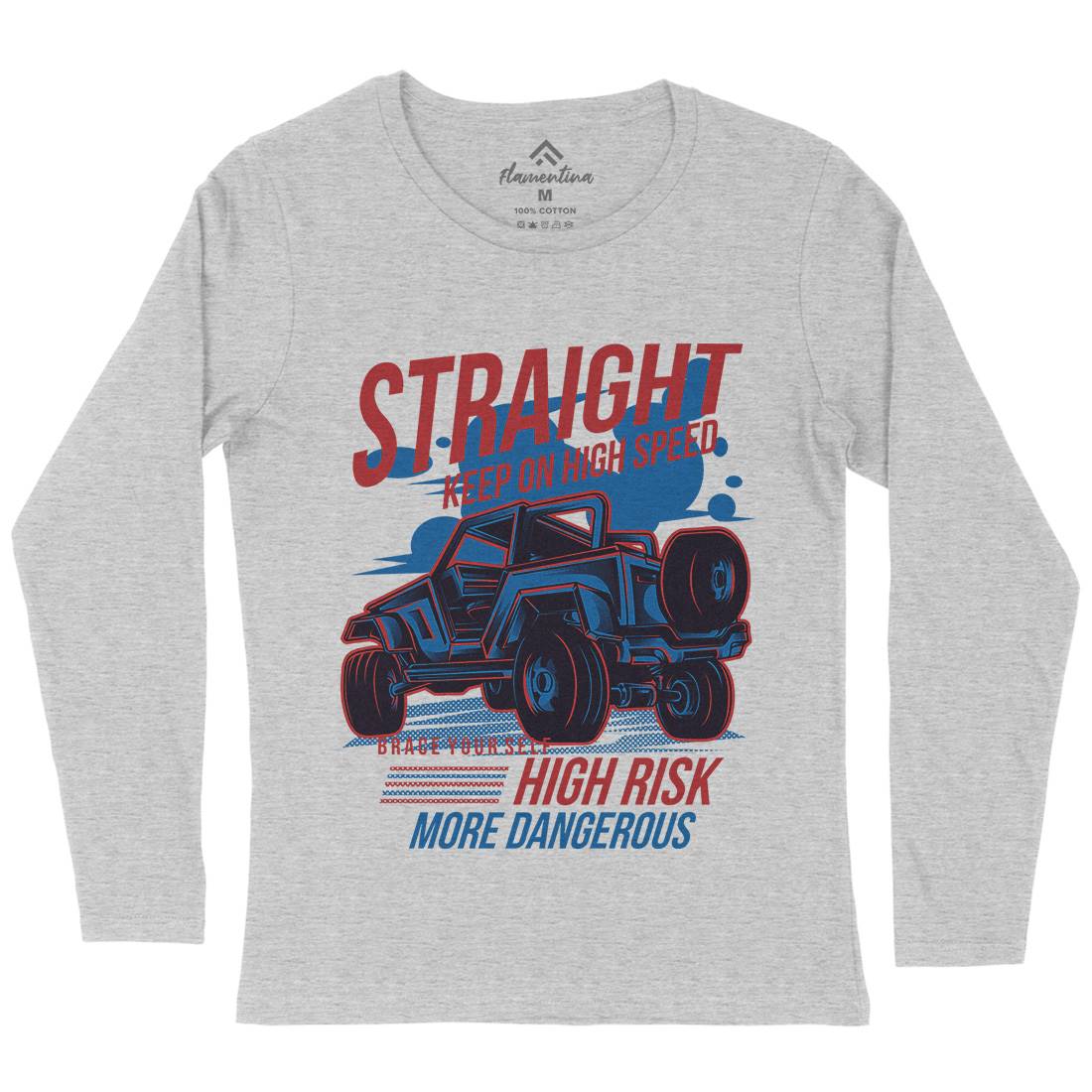 Straight Race Womens Long Sleeve T-Shirt Cars D839