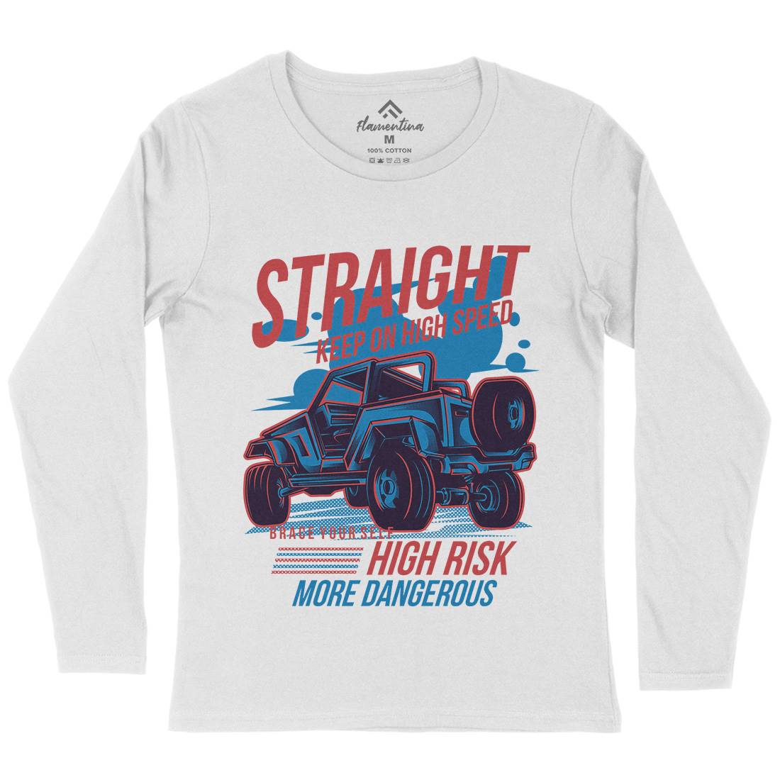 Straight Race Womens Long Sleeve T-Shirt Cars D839