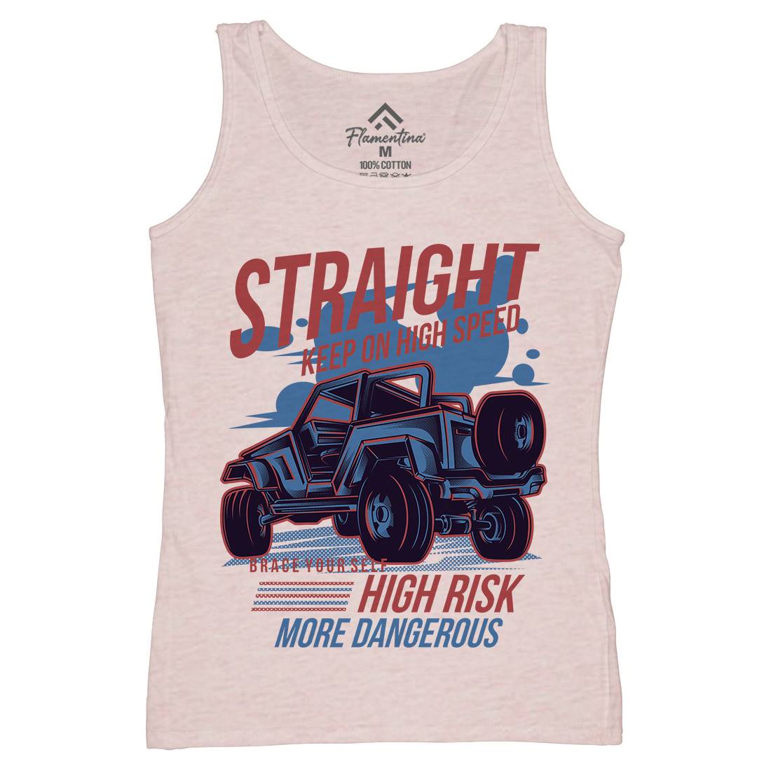 Straight Race Womens Organic Tank Top Vest Cars D839