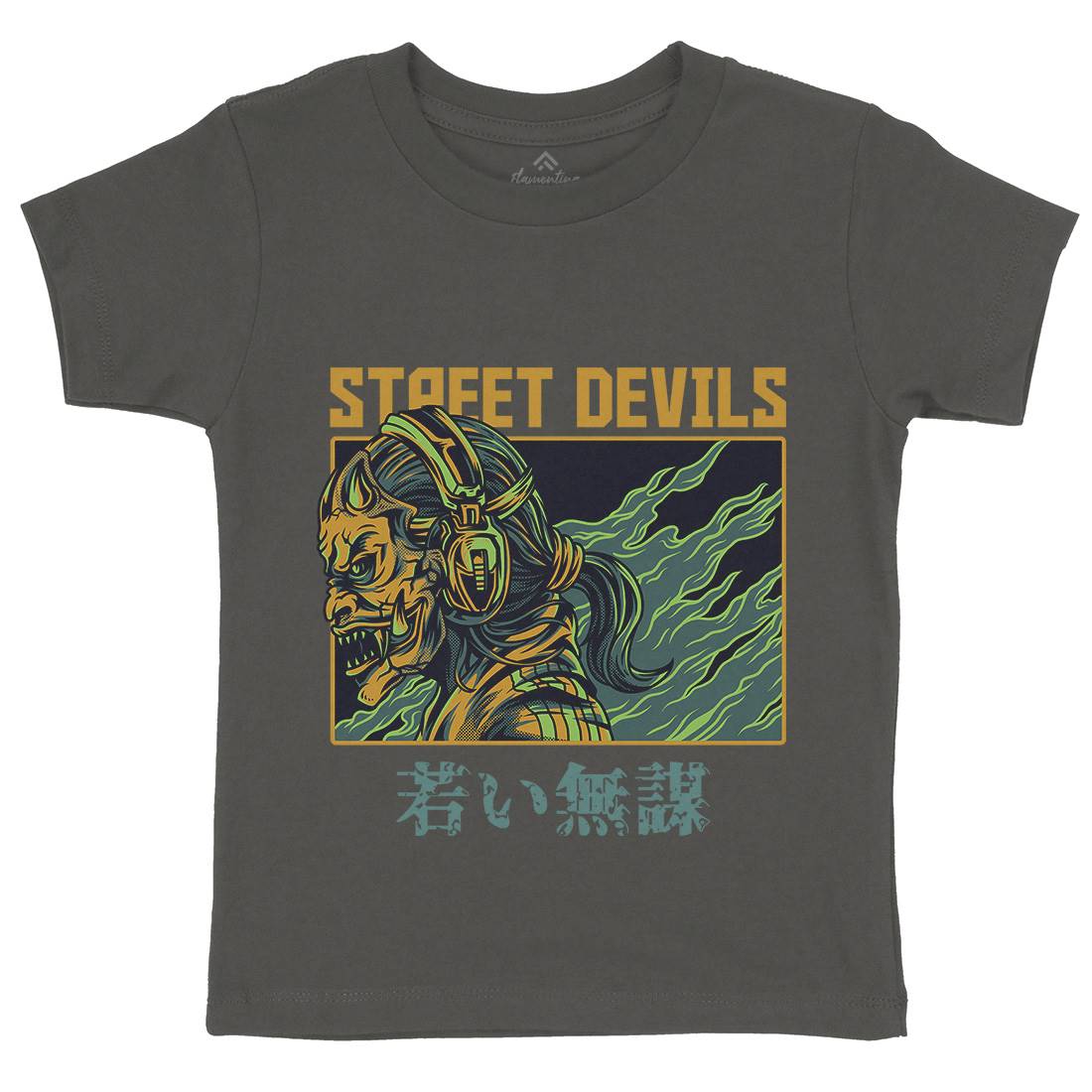 Street Devils Kids Organic Crew Neck T-Shirt Horror D840