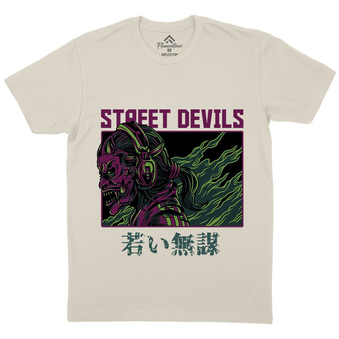 Street Devils Mens Organic Crew Neck T-Shirt Horror D840