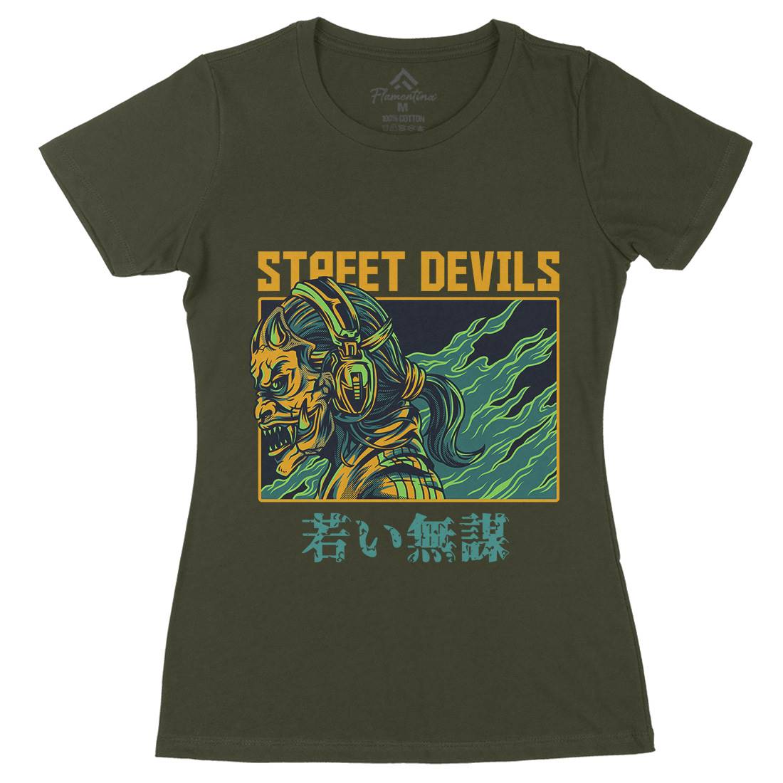 Street Devils Womens Organic Crew Neck T-Shirt Horror D840