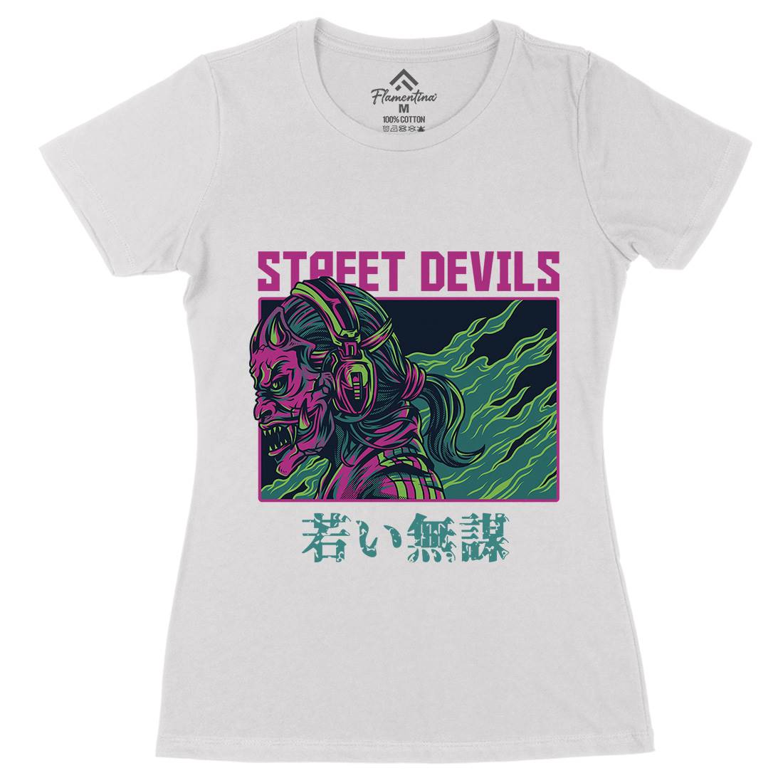 Street Devils Womens Organic Crew Neck T-Shirt Horror D840