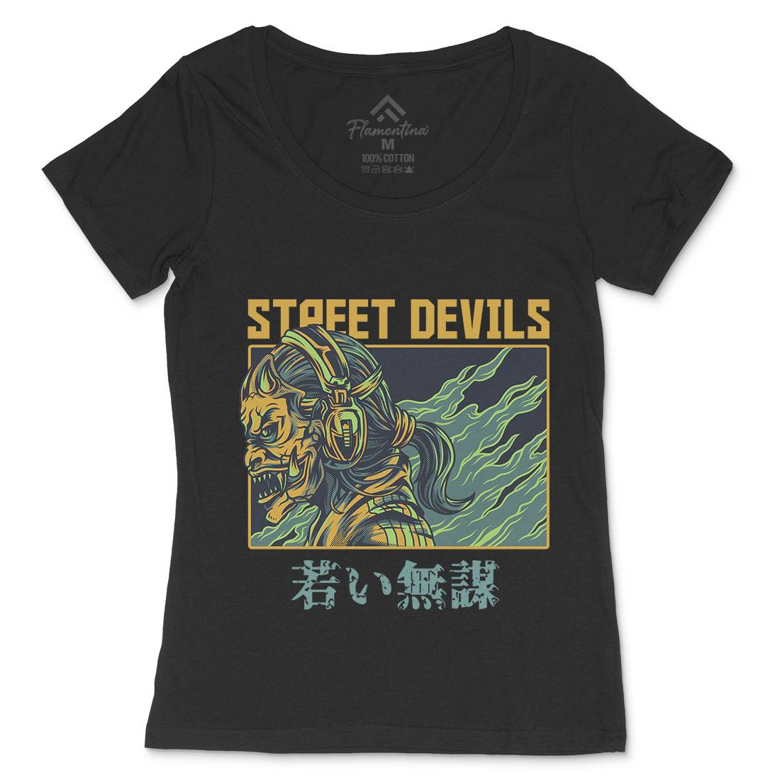 Street Devils Womens Scoop Neck T-Shirt Horror D840