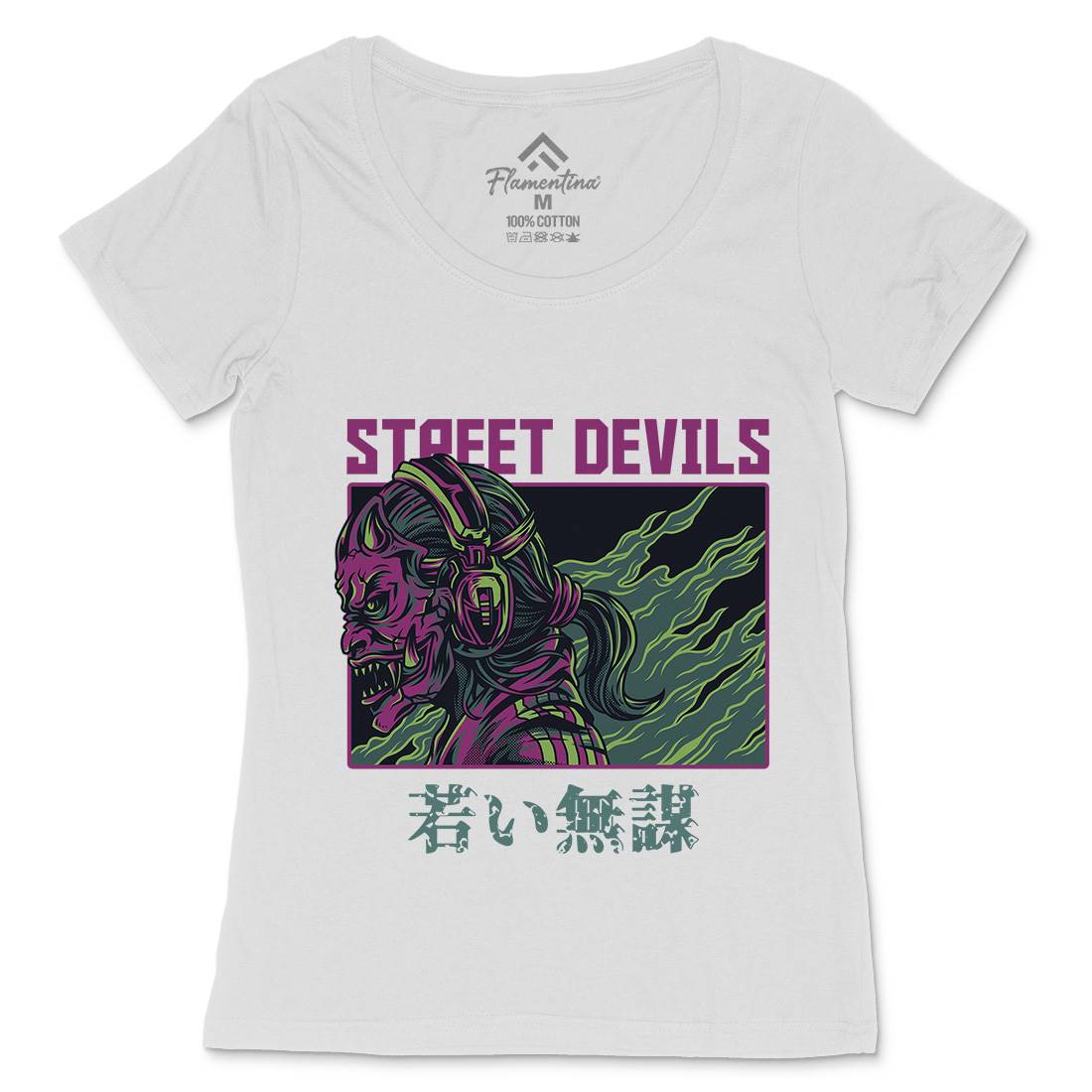 Street Devils Womens Scoop Neck T-Shirt Horror D840