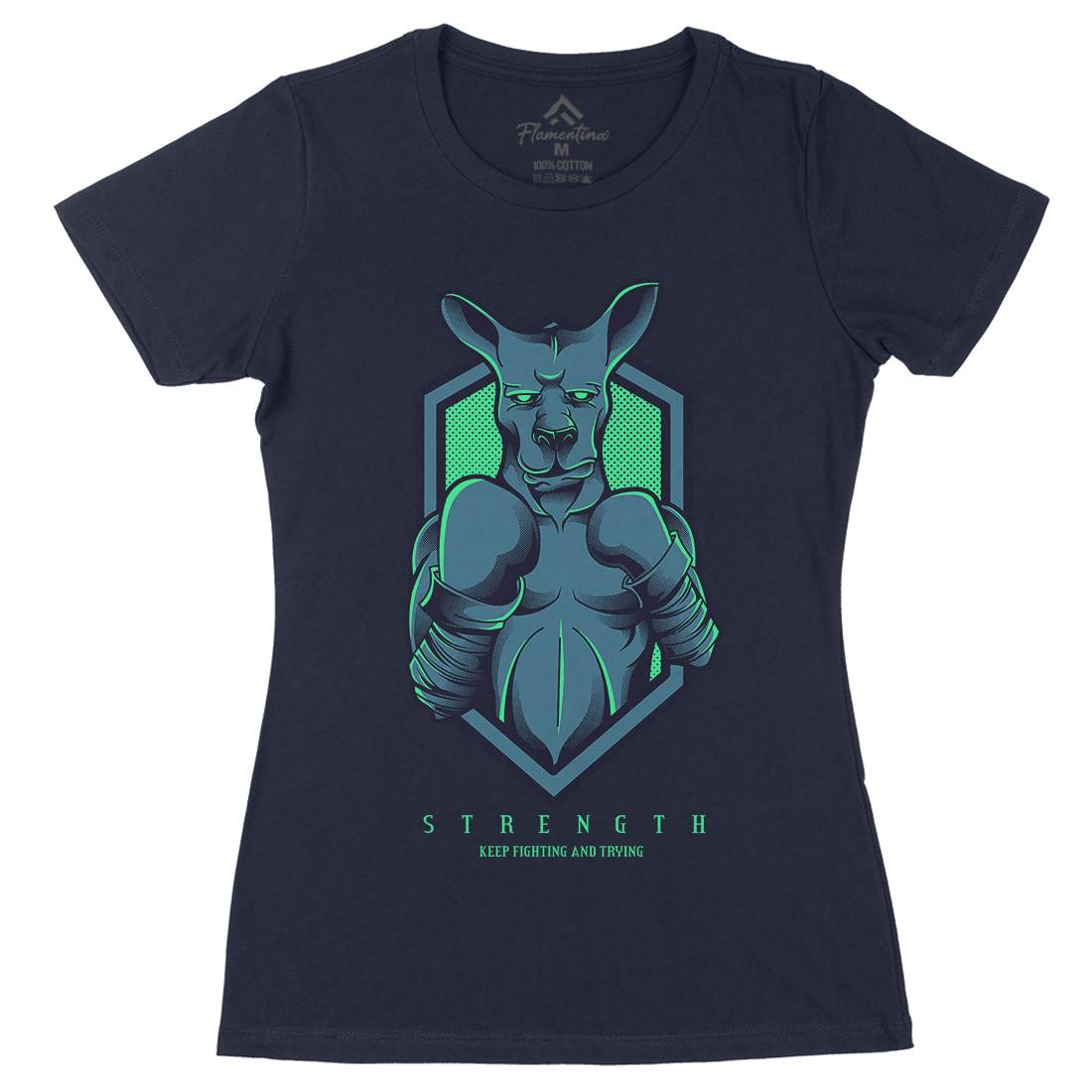 Kangaroo Boxing Womens Organic Crew Neck T-Shirt Sport D841