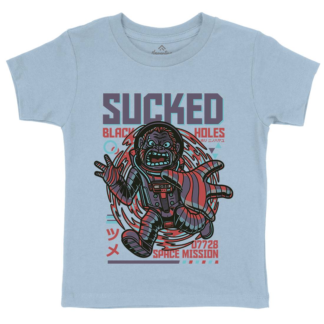 Sucked Black Holes Kids Organic Crew Neck T-Shirt Space D842