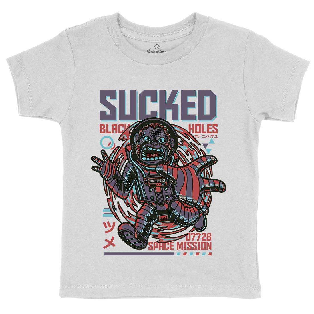 Sucked Black Holes Kids Organic Crew Neck T-Shirt Space D842