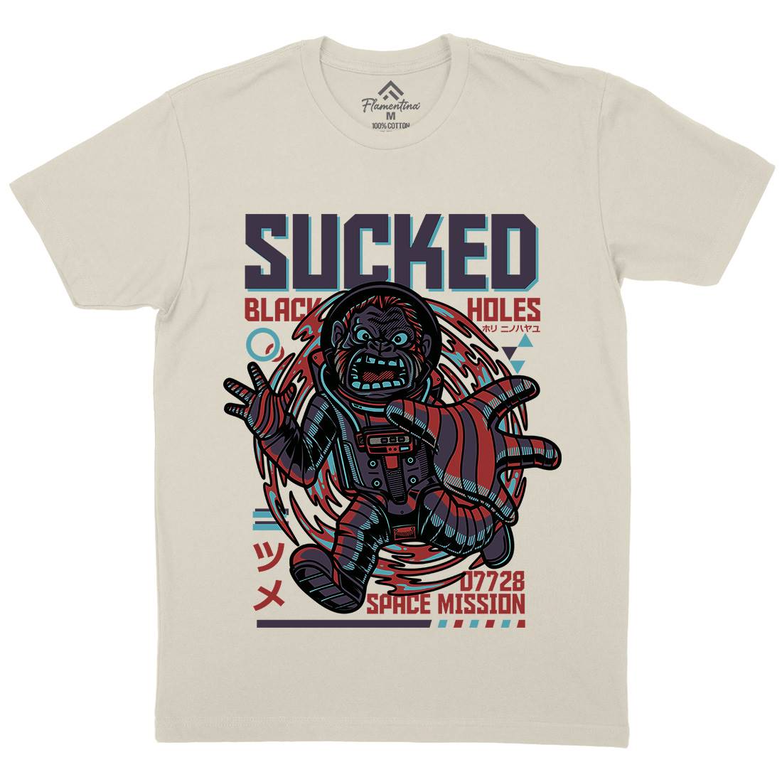 Sucked Black Holes Mens Organic Crew Neck T-Shirt Space D842