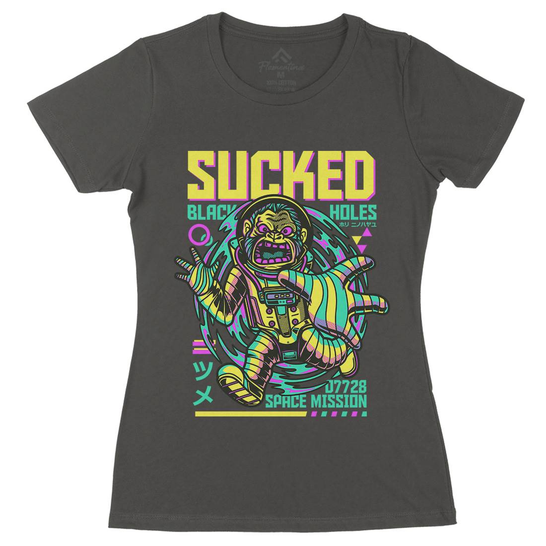 Sucked Black Holes Womens Organic Crew Neck T-Shirt Space D842