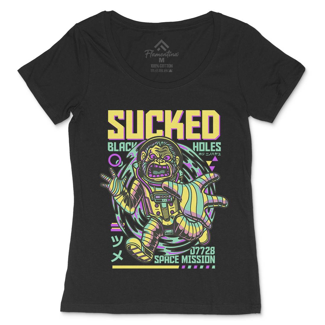 Sucked Black Holes Womens Scoop Neck T-Shirt Space D842