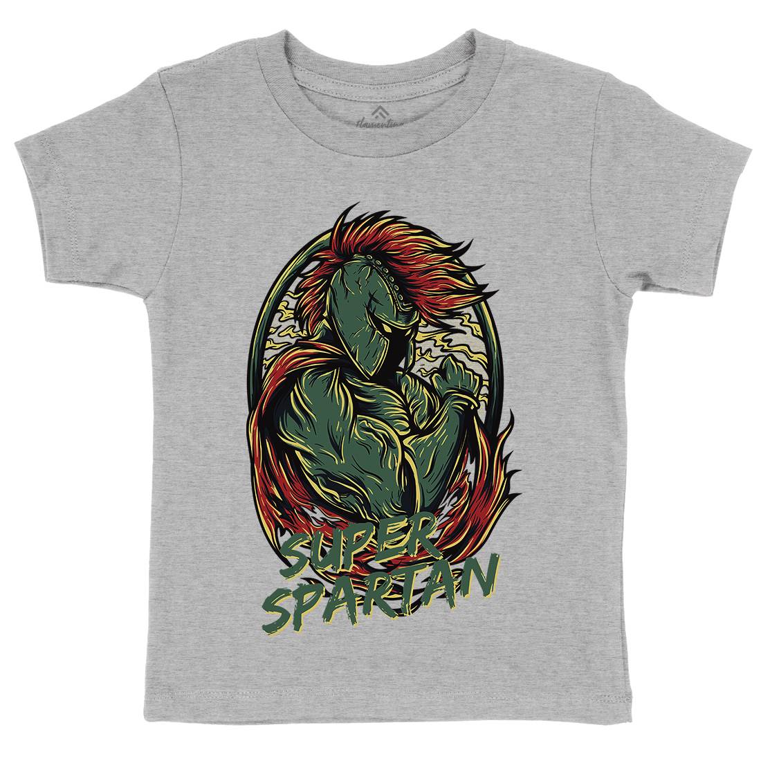 Super Spartan Kids Organic Crew Neck T-Shirt Warriors D843