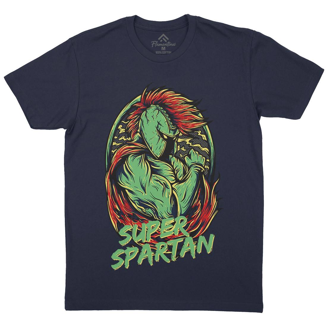 Super Spartan Mens Organic Crew Neck T-Shirt Warriors D843