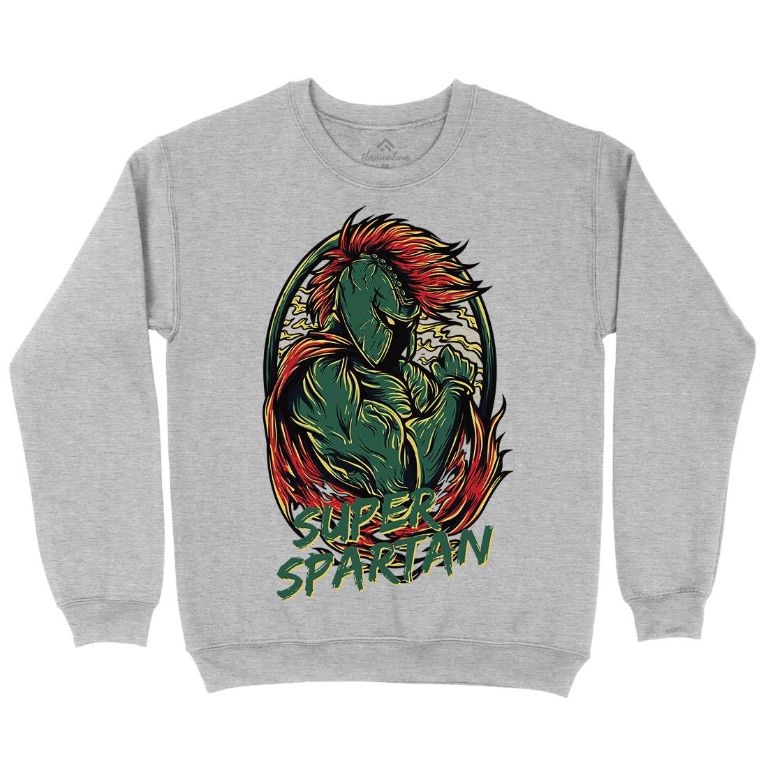 Super Spartan Mens Crew Neck Sweatshirt Warriors D843