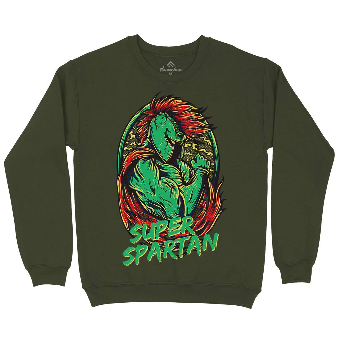 Super Spartan Mens Crew Neck Sweatshirt Warriors D843