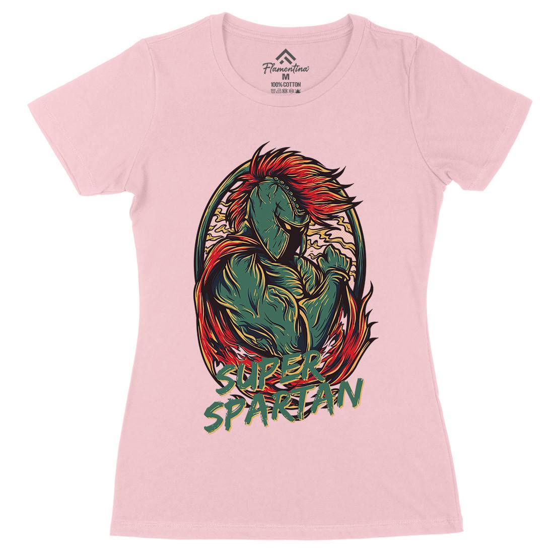 Super Spartan Womens Organic Crew Neck T-Shirt Warriors D843