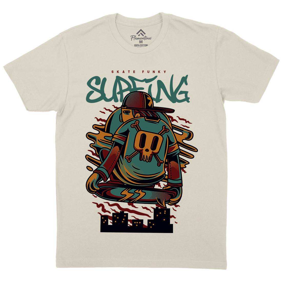 Surfing Mens Organic Crew Neck T-Shirt Surf D844