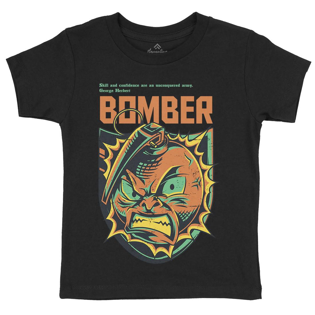 Bomber Grenade Kids Organic Crew Neck T-Shirt Army D846