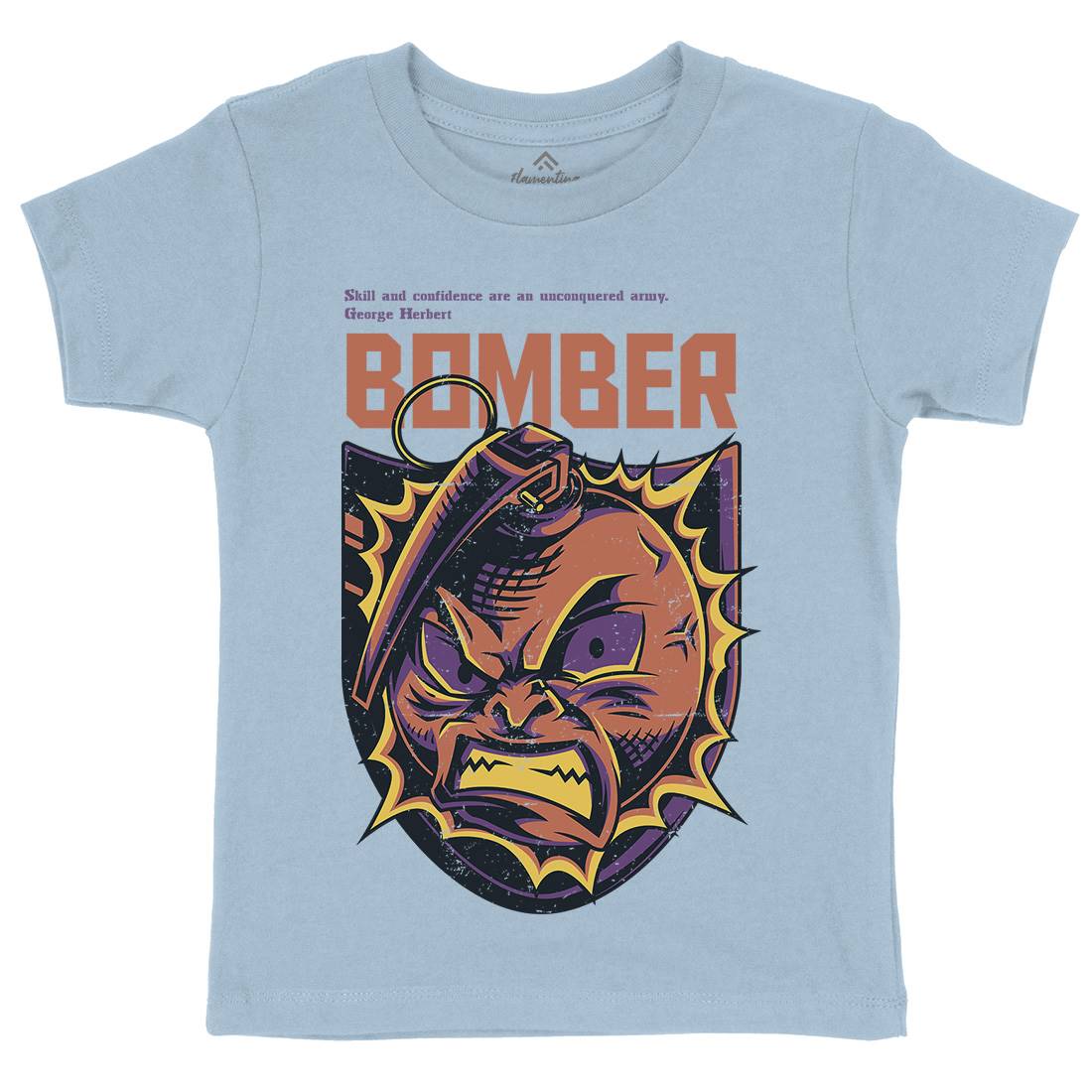 Bomber Grenade Kids Crew Neck T-Shirt Army D846