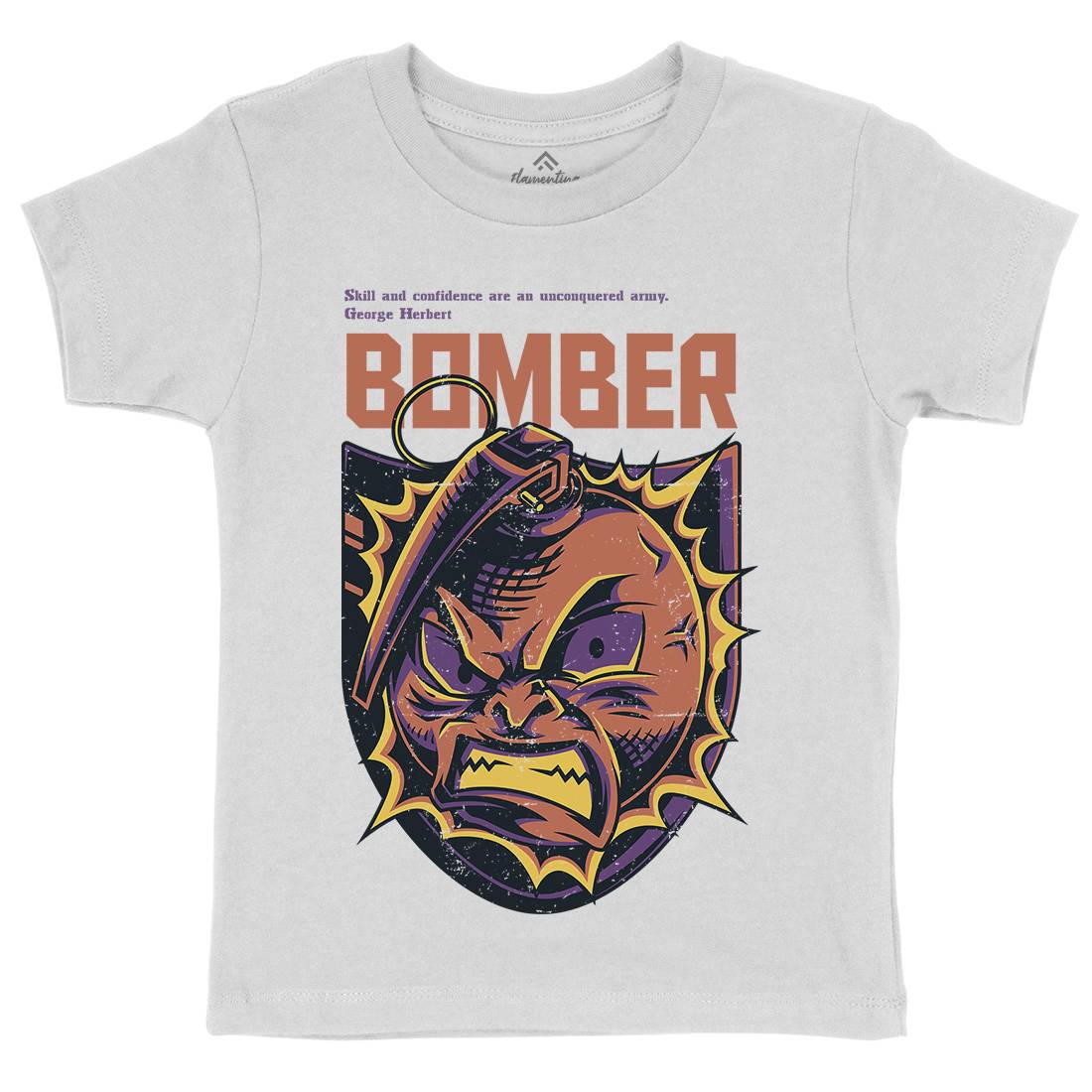 Bomber Grenade Kids Organic Crew Neck T-Shirt Army D846