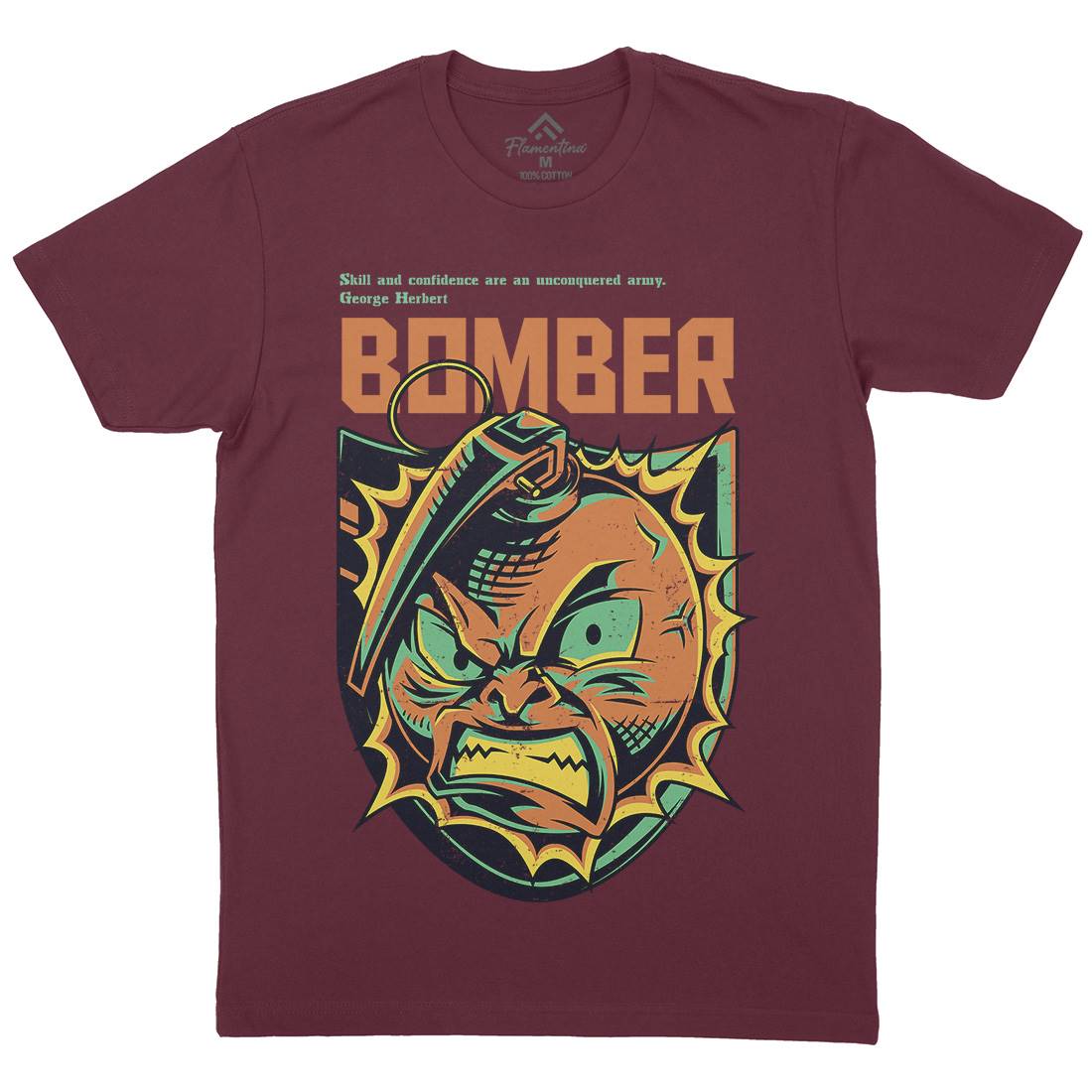 Bomber Grenade Mens Crew Neck T-Shirt Army D846