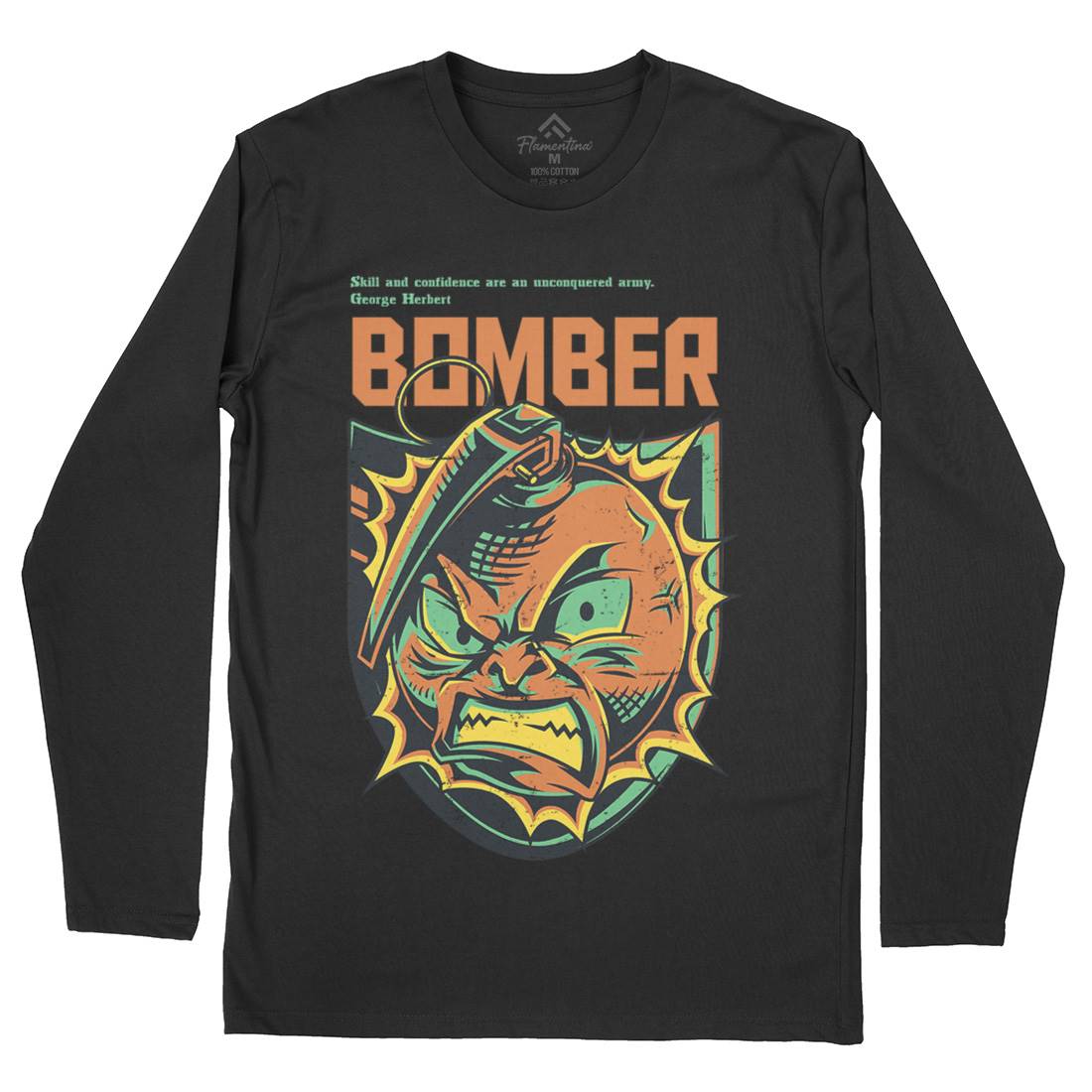 Bomber Grenade Mens Long Sleeve T-Shirt Army D846