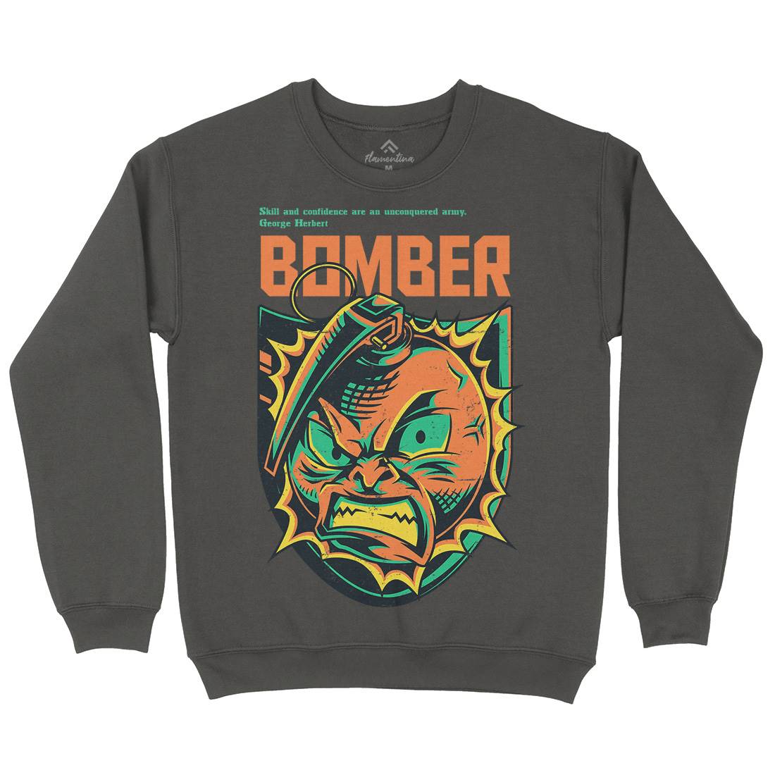 Bomber Grenade Kids Crew Neck Sweatshirt Army D846
