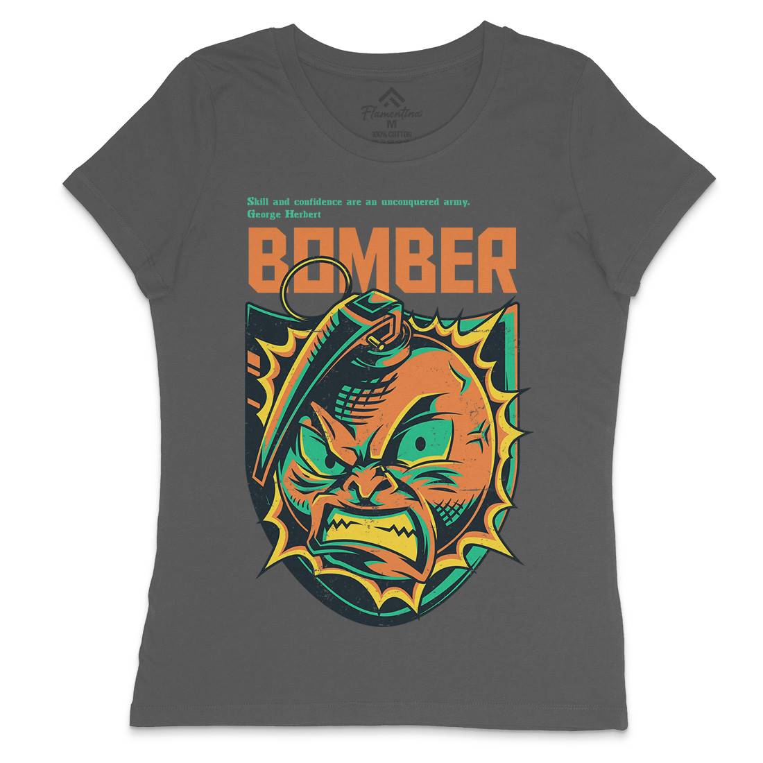 Bomber Grenade Womens Crew Neck T-Shirt Army D846