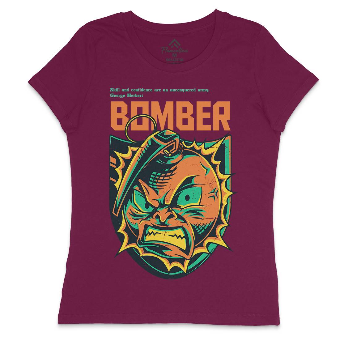 Bomber Grenade Womens Crew Neck T-Shirt Army D846